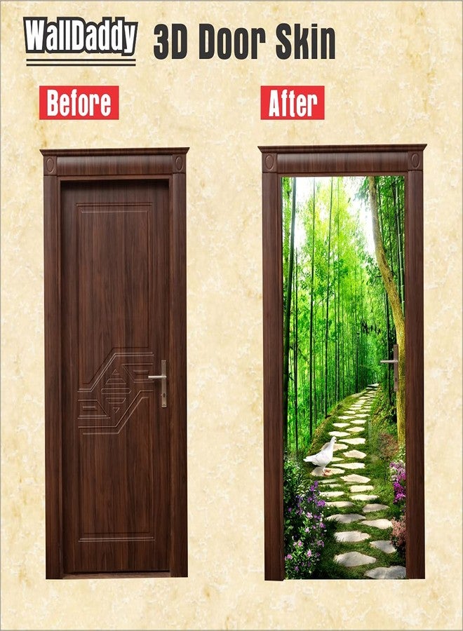 WallDaddy Wallpaper Extra Large Self Adhesive Model (JUNGLEWAYDoorSkin) Size (990x2130) MM for Walls, Doors, Furniture - Image 2